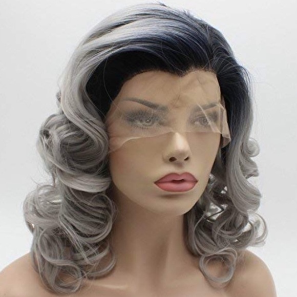 KATZ 16” GREY OMBRÉ CURLY Lace Front Wig *NWT*?